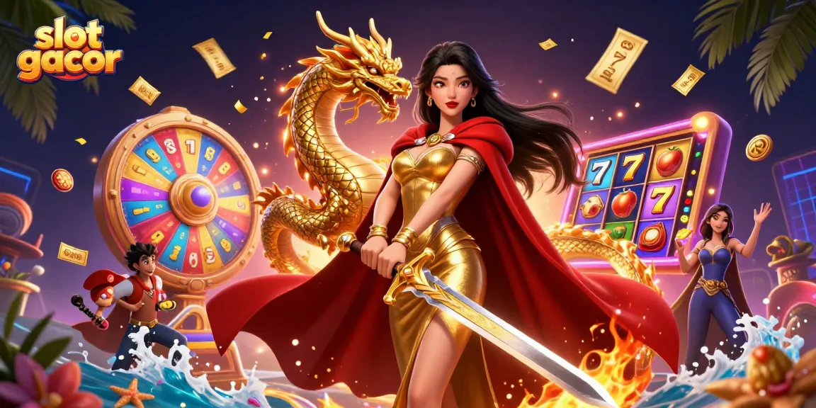 Spin slot gacor reels and win big in this vibrant Asian casino illustration art.