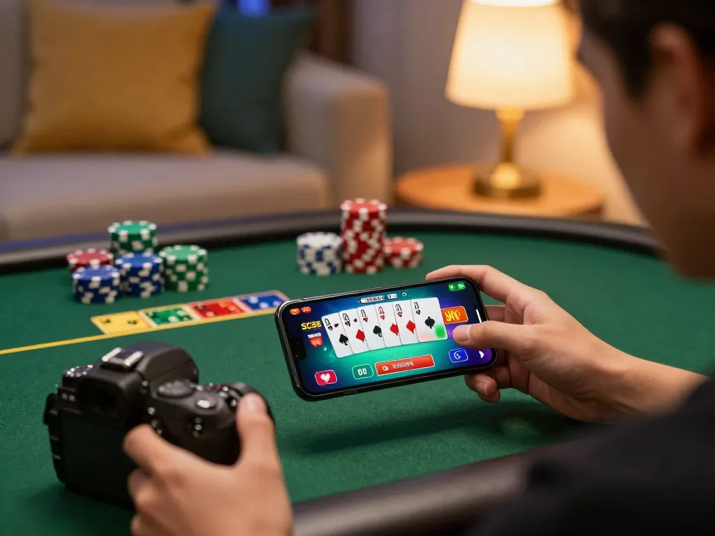 Engaging gameplay on SC88 Vip app displayed on smartphone while player places bets in cozy setting.