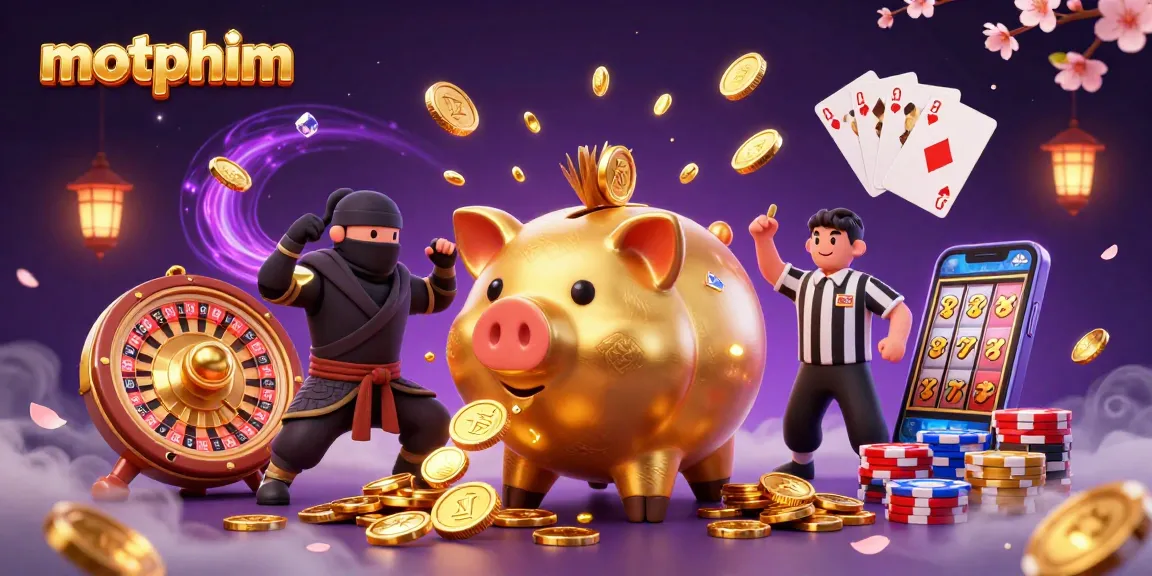 Engage with motphim's vibrant casino illustration showcasing characters enjoying exciting casino games.