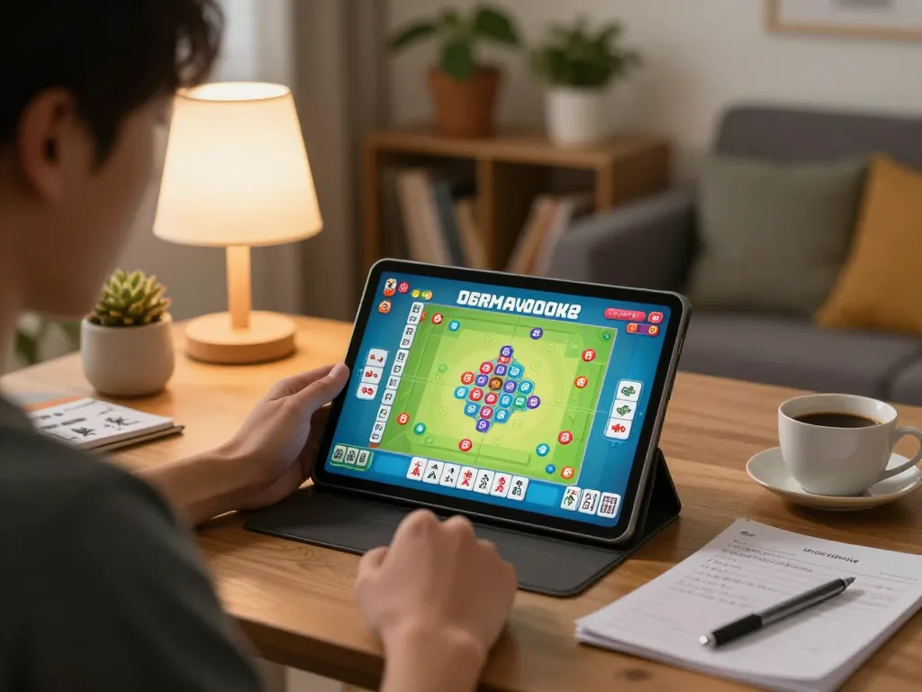Gameplay menarik yang menampilkan alur ahli scatter hitam mahjong ways di tablet dalam suasana rumah yang nyaman