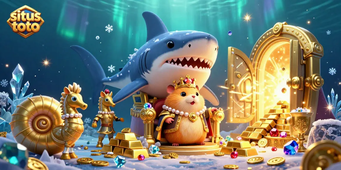 situs toto memimpin raja hamster emas dengan gigi megalodon dan harta karun berkilauan