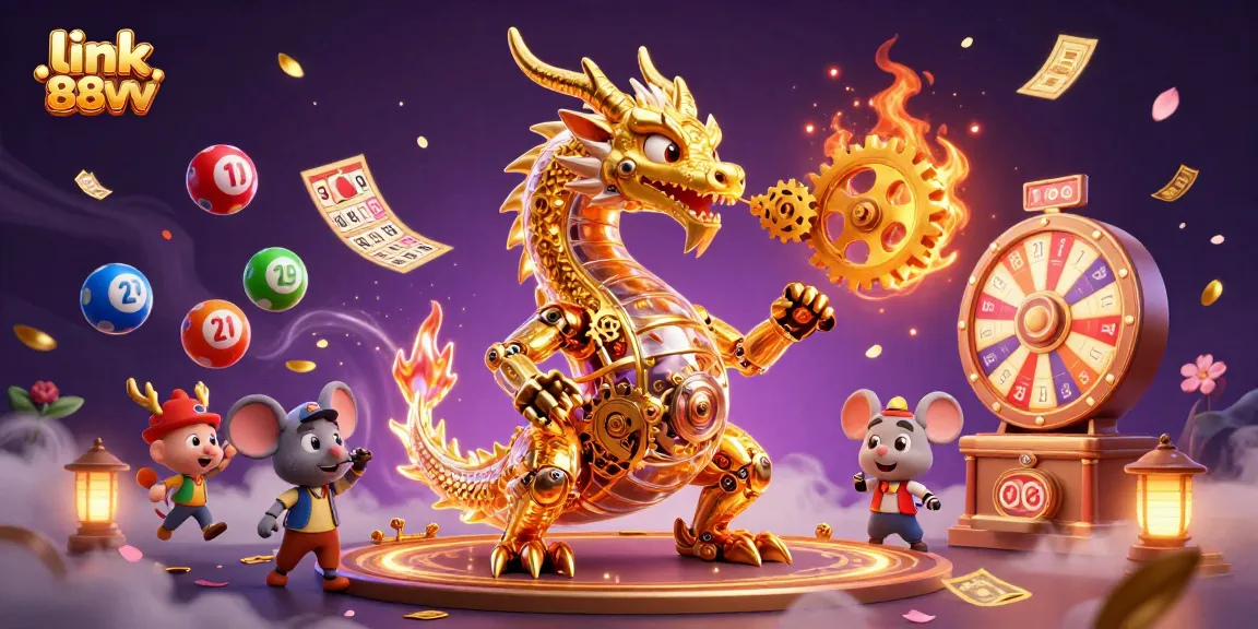 Engage with exciting lottery games at link 88vv featuring a golden dragon and vibrant rewards.