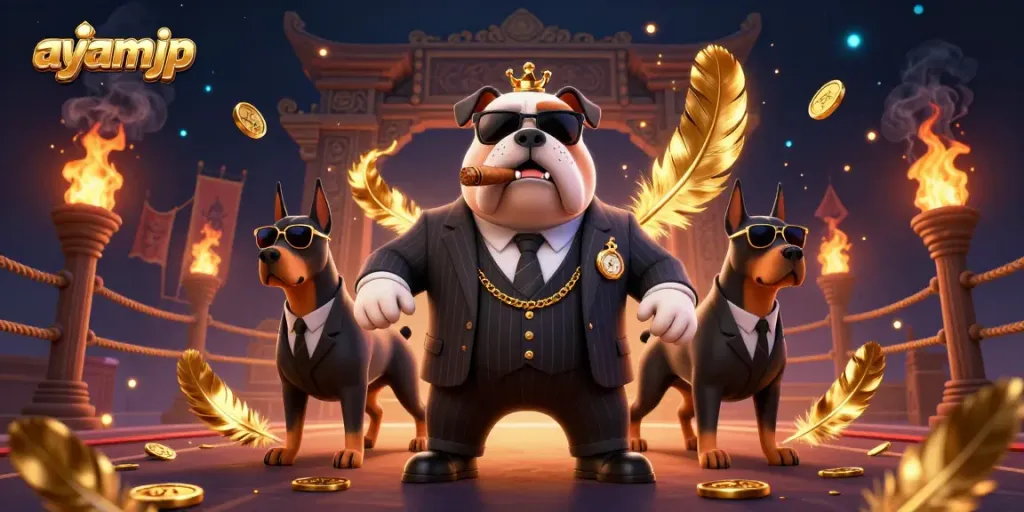 Join the thrill with ayamjp, as bulldog mafia boss and Doberman bodyguards dominate the casino arena.