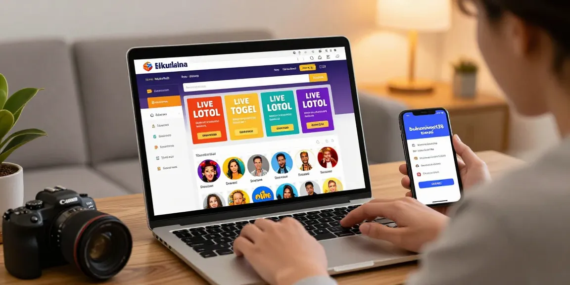 Antarmuka platform perjudian modern dengan bukumimpi138 link di laptop.