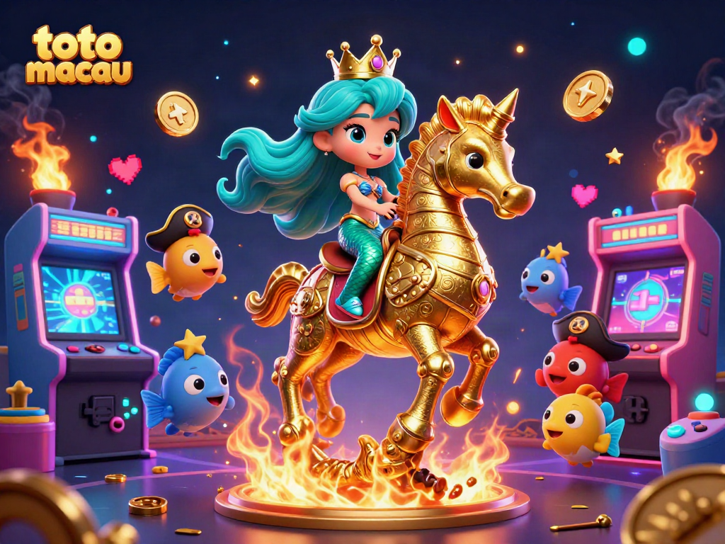 Menang togel dengan toto macau melalui ilustrasi kasino 3D yang penuh warna dan aksi.