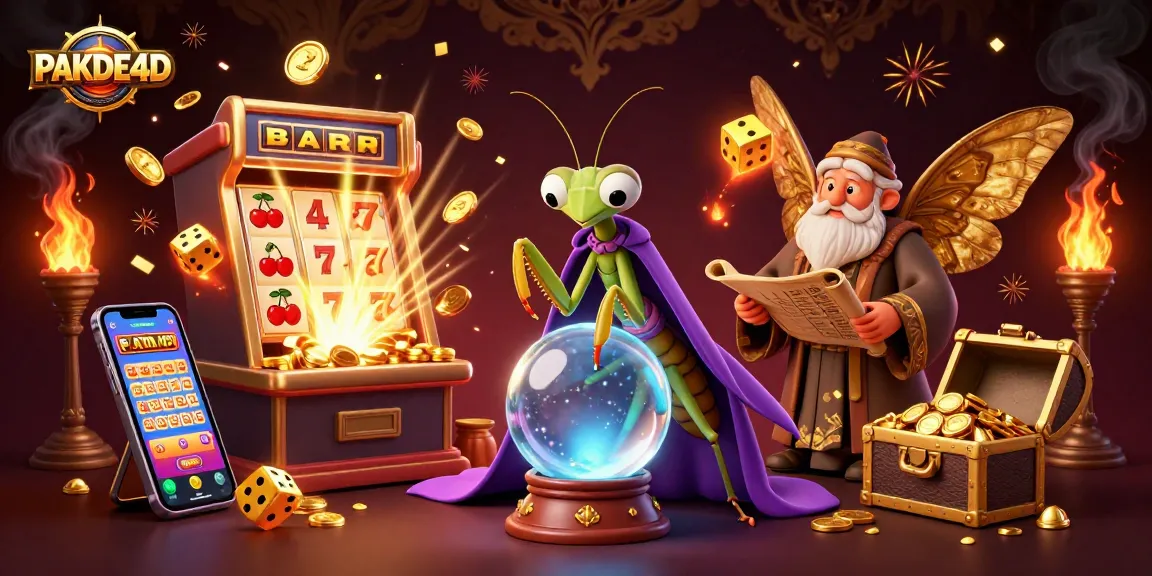 Play slots and explore the exciting world of PAKDE4D's lottery gaming with vibrant visuals and engaging elements.