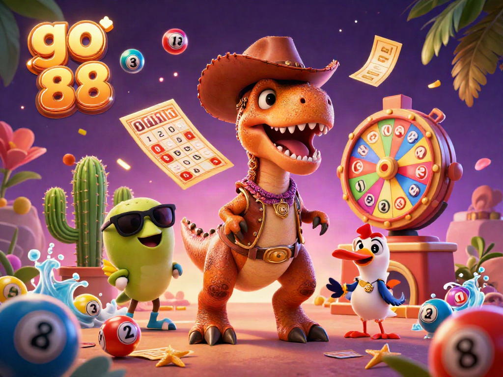Experience the excitement with go 88 characters in a vibrant casino-themed scene filled with dynamic gaming elements.