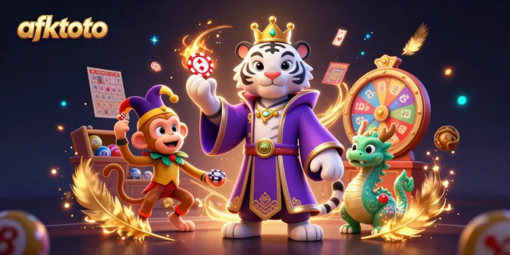 Menang besar di afktoto dengan suasana heboh kartu bingo dan bola lotere yang berkilau.