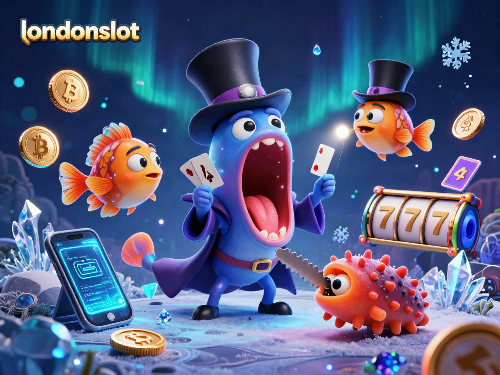 Experience the thrill with londonslot's animated casino magic featuring vibrant crypto elements.