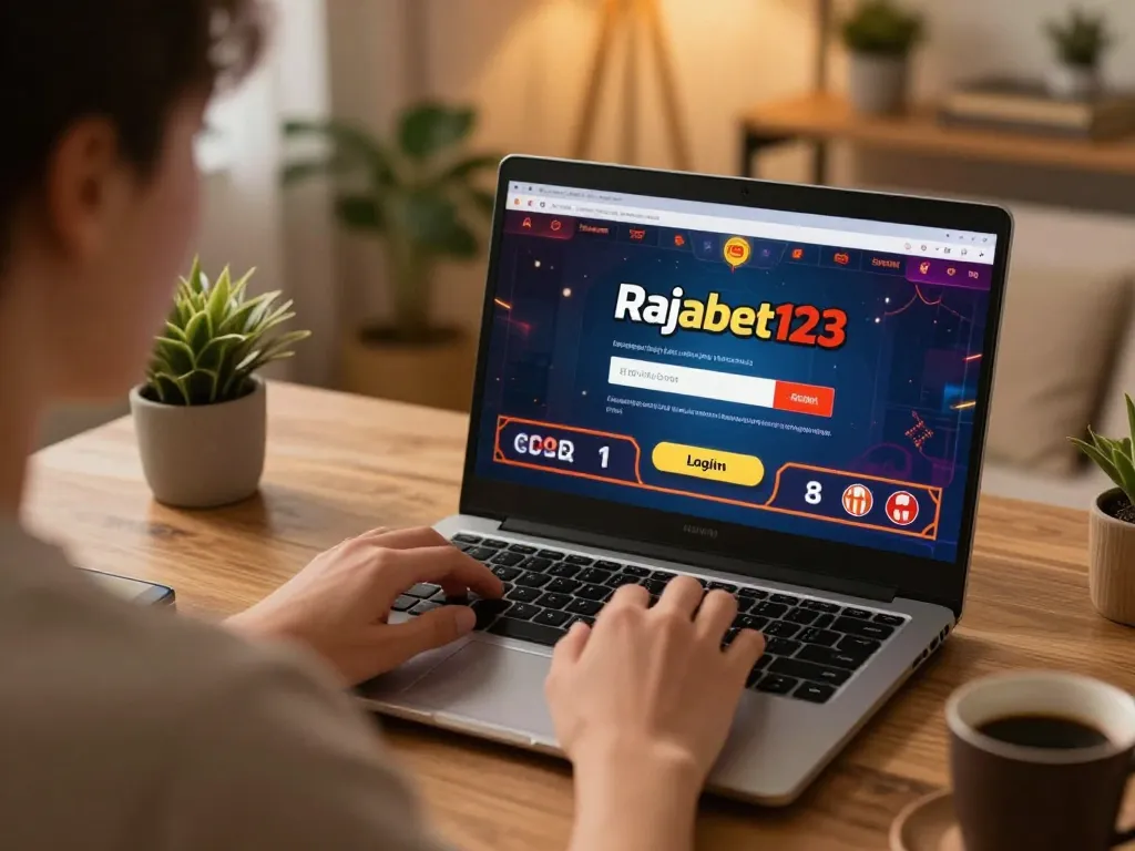 Engaging online casino session on Rajabet123 login, showcasing strategic gameplay and a cozy atmosphere.