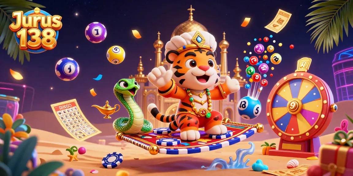 Experience thrilling gameplay with Jurus 138, featuring an exciting 3D scene filled with vibrant casino elements.