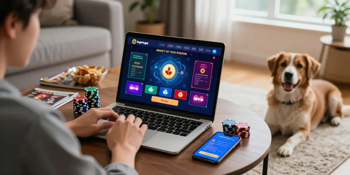 Pengguna rajatogel daftar sedang menikmati pengalaman bermain judi online di ruang tamu yang nyaman.