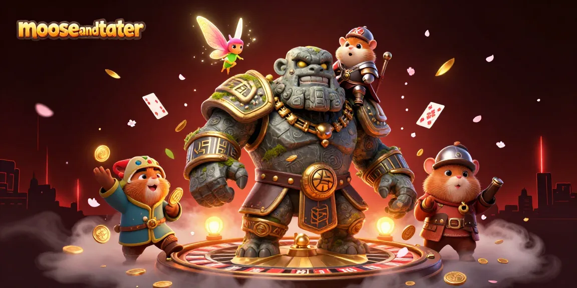 Experience thrilling roulette action with mooseandtater in a vibrant 3D casino scene.