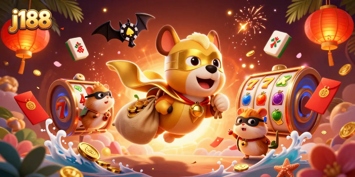 j188 invites players to win big with a vibrant casino adventure featuring cartoon heroes.