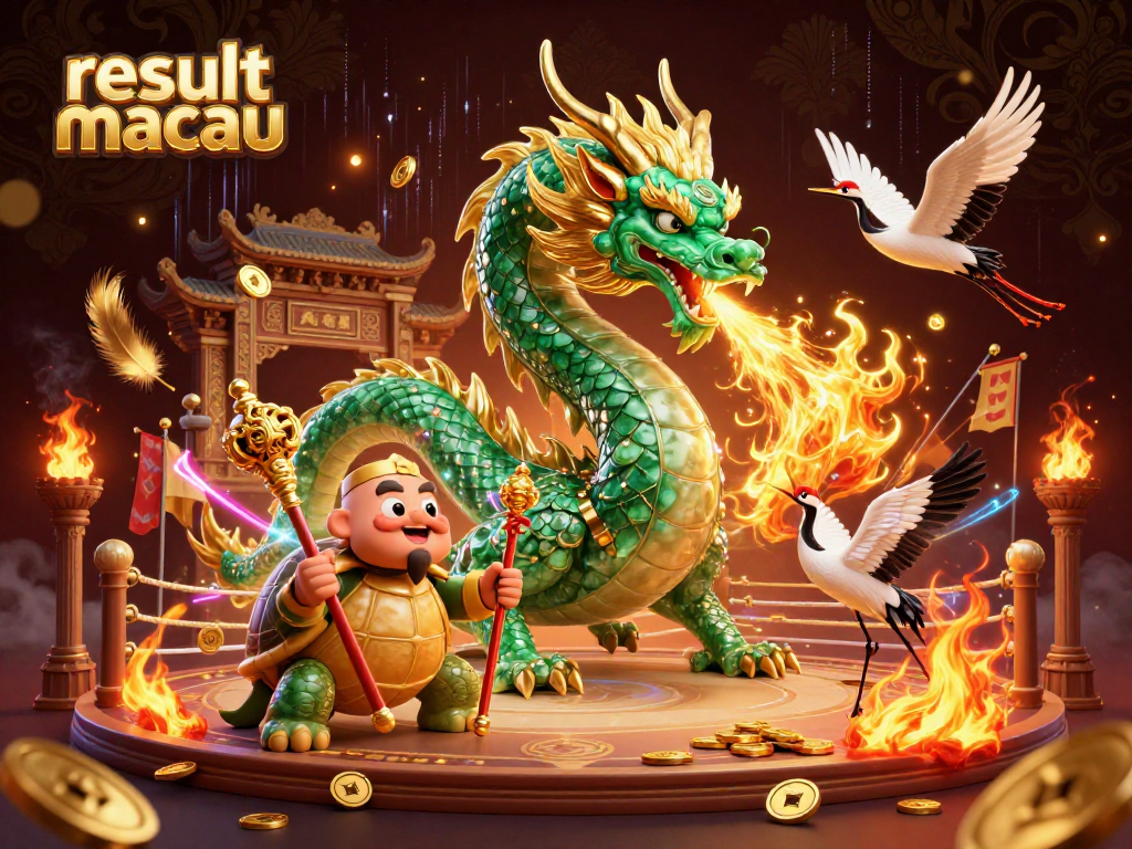 Menangkan hasil macau dengan naga giok bernapas api emas di arena perjudian yang megah.