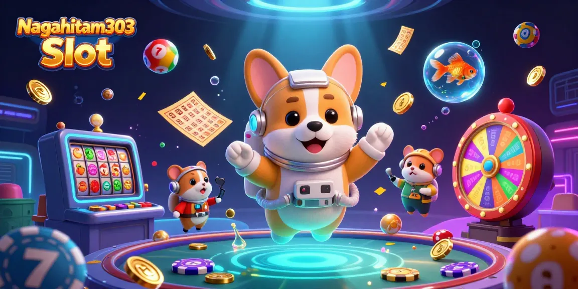 Nagahitam303 Slot showcases vibrant slot gaming elements with colorful animations and engaging characters.