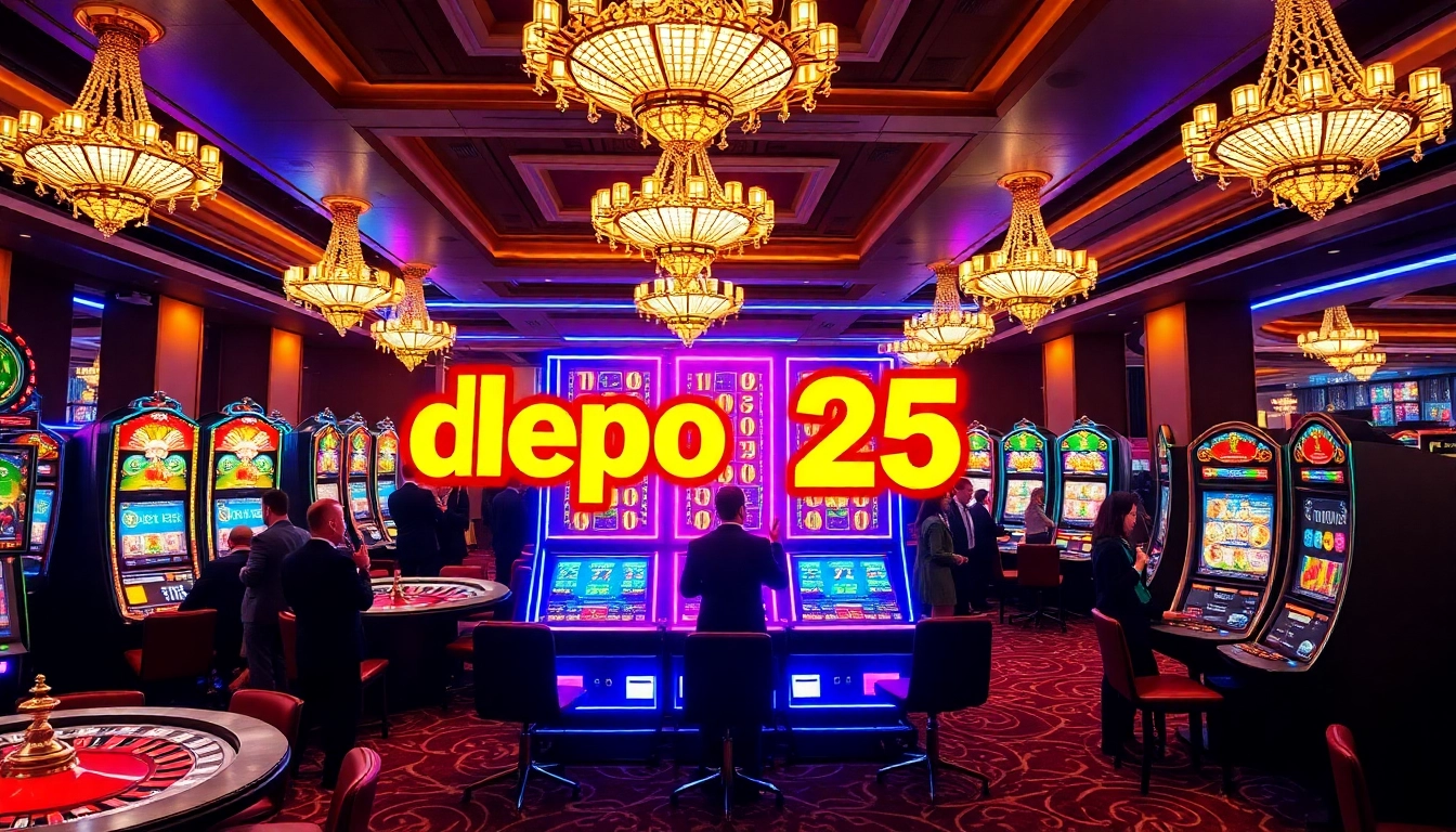 Enjoying a thrilling moment at a colorful slot depo 25 bonus 25 machine in a luxurious casino.