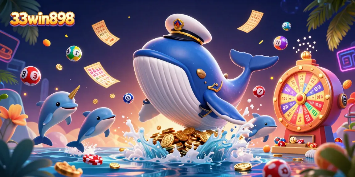 Engage with 33win898's captivating 3D whale casino adventure filled with vibrant gaming elements.