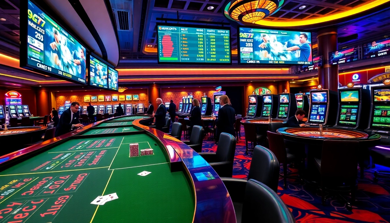Experience the excitement of sports betting and casino thrills at NA777, featuring vibrant tables and professional dealers.