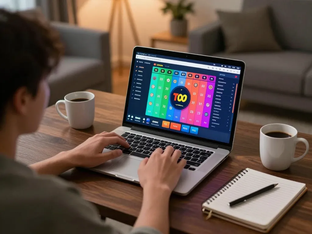 Peri11 user placing bets on Toto Hongkong Pools interface from cozy home setup