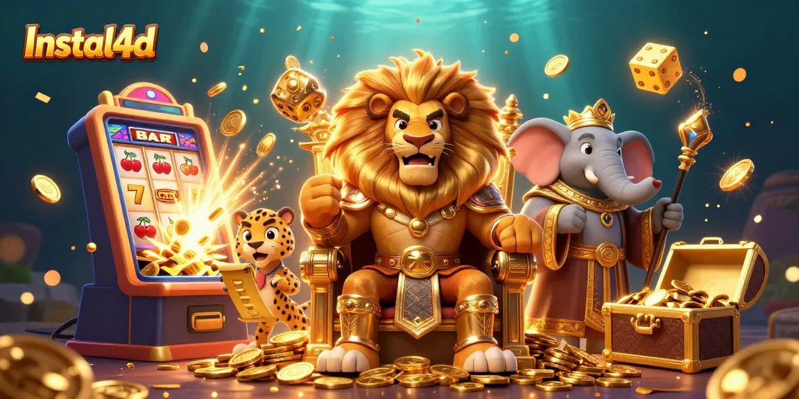 Engage with Instal4d through dynamic gaming features, vibrant casino imagery showcasing excitement.
