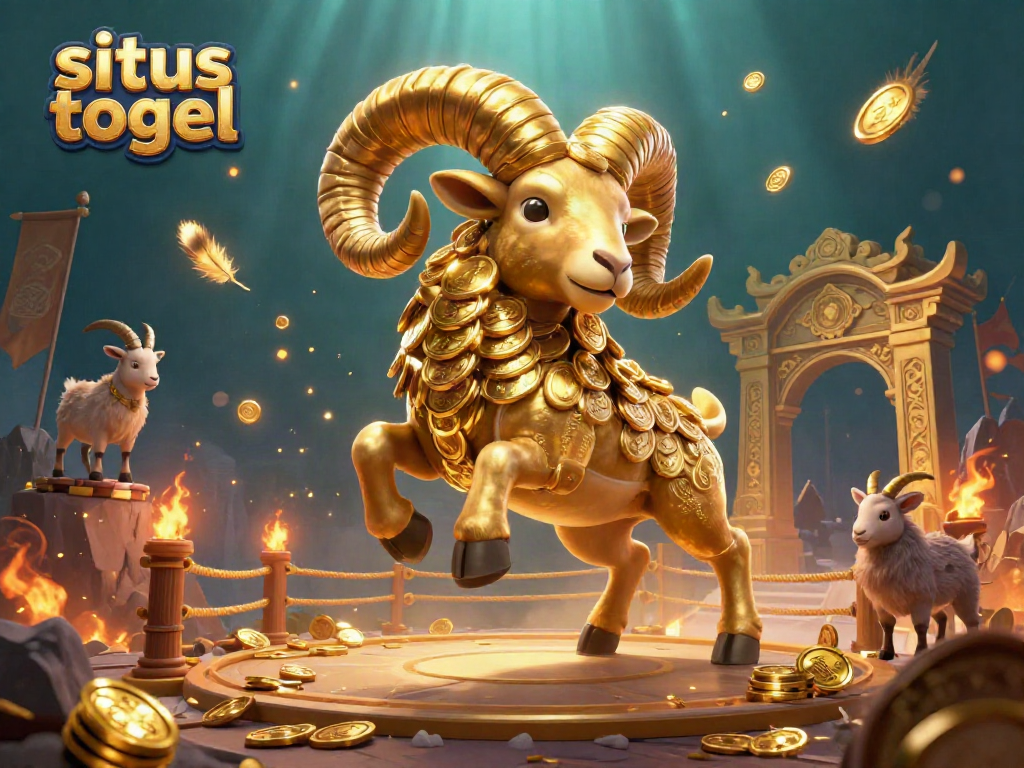 Experience high-stakes excitement with situs togel as the golden ram charges through a vibrant casino scene.