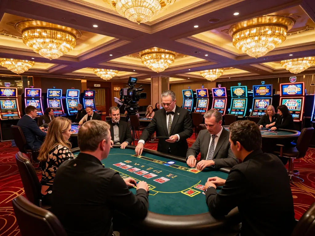 Players engaging at TG88 blackjack tables within a luxurious casino atmosphere, highlighting the thrill of strategic gambling.