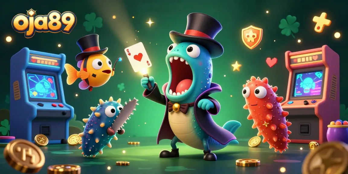 Menarik keberuntungan dengan oja89 saat gulper eel si pesulap melakukan trik kartu dan anglerfish bersinar.