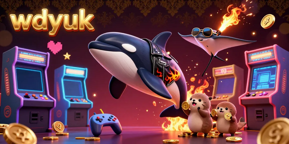 Experience the excitement of gambling with wdyuk, featuring cartoon sea animals amidst vibrant casino visuals.