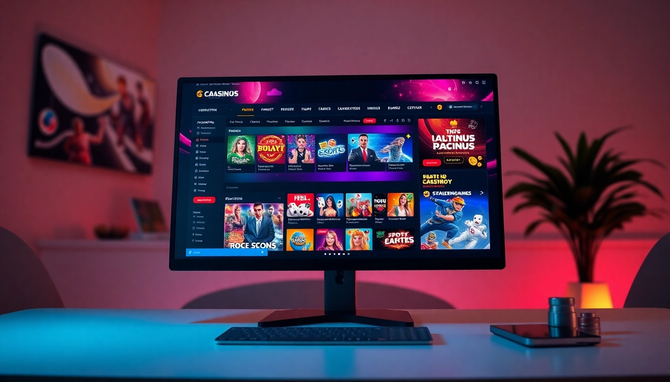 Top 10 nhà cái uy tín shown on a vibrant online gambling platform layout.