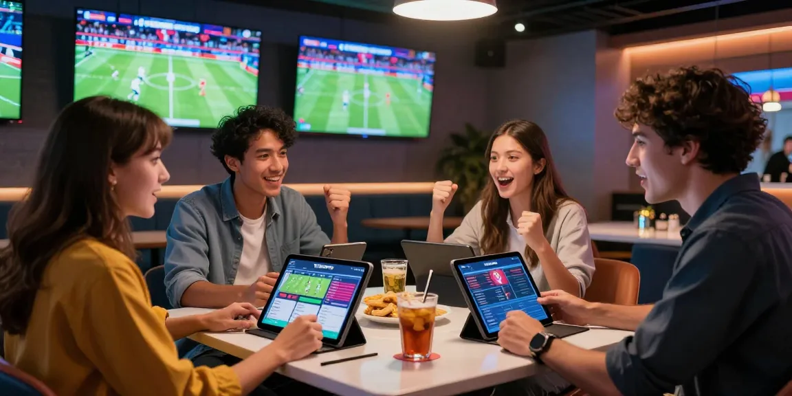 Engaging TEMPOTOTO daftar betting scene with friends discussing World Cup 2026 strategies and vibrant ambiance.