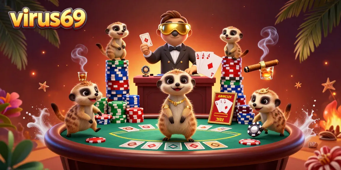 Experience the excitement at virus69 with Meerkat dealers in action at the online casino.