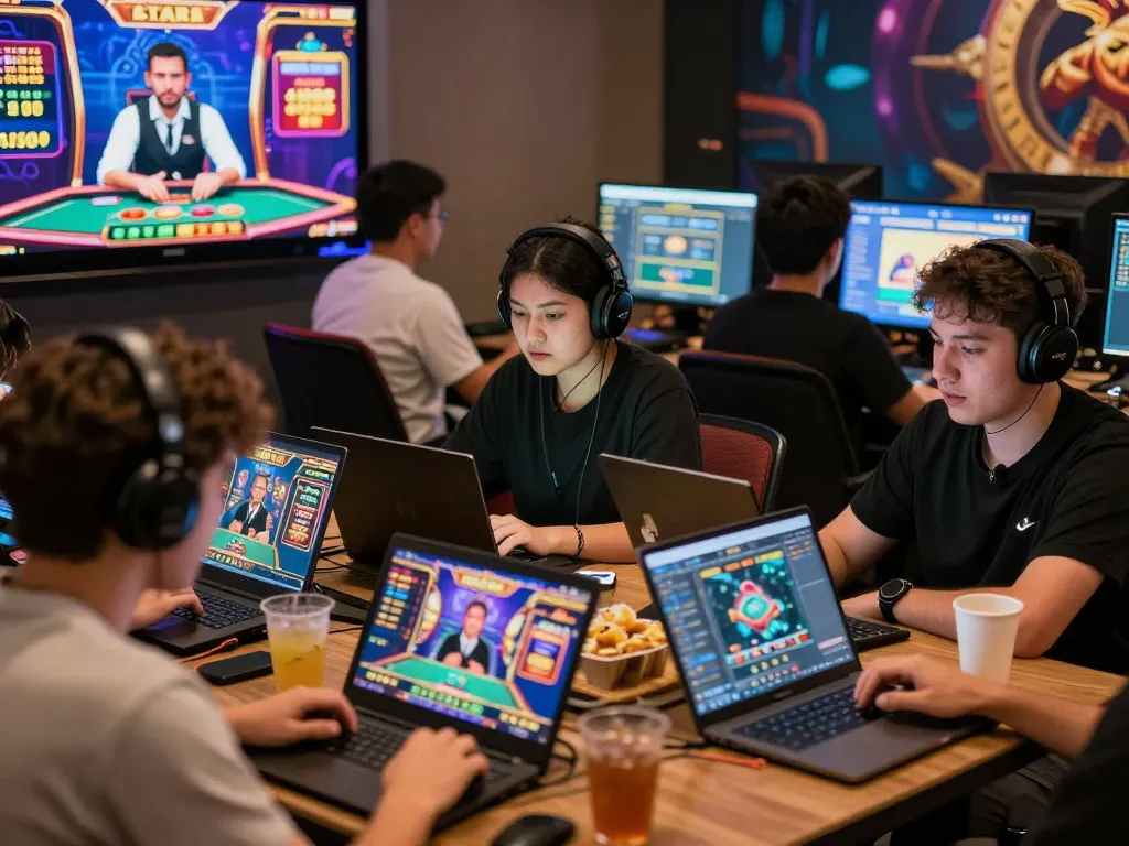 Exciting players engaging in online games at https://hit-club.me/ with vibrant screens and dynamic gameplay.