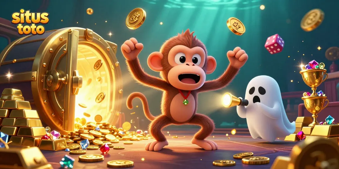 Menang besar di situs toto dengan hantu dan koin emas berkilau.