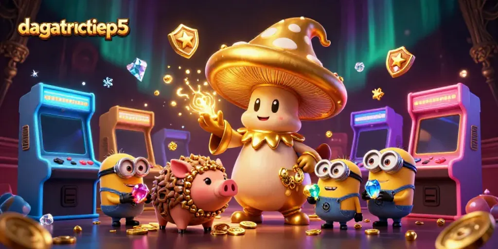 Experience thrilling treasure magic with dagatructiep5's golden wizard and gemstone minions.