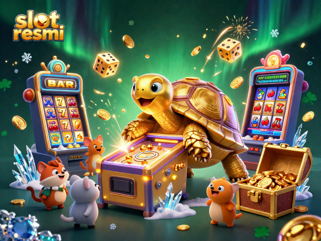 Menangkan jackpot dengan slot resmi melalui ilustrasi kasino yang penuh warna dan semarak.