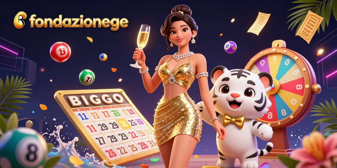 Spin the lottery with fondazionege in a captivating illustration of fun casino elements and vibrant colors.