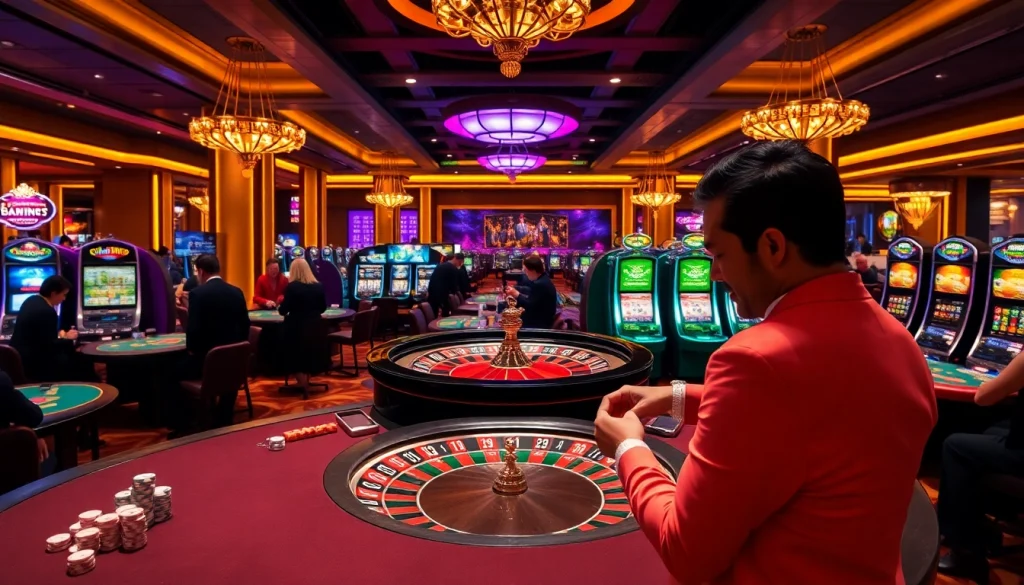 Engage with the excitement at https://8kbetbh.com/ with stunning casino visuals showcasing roulette, poker tables, and slot machines.