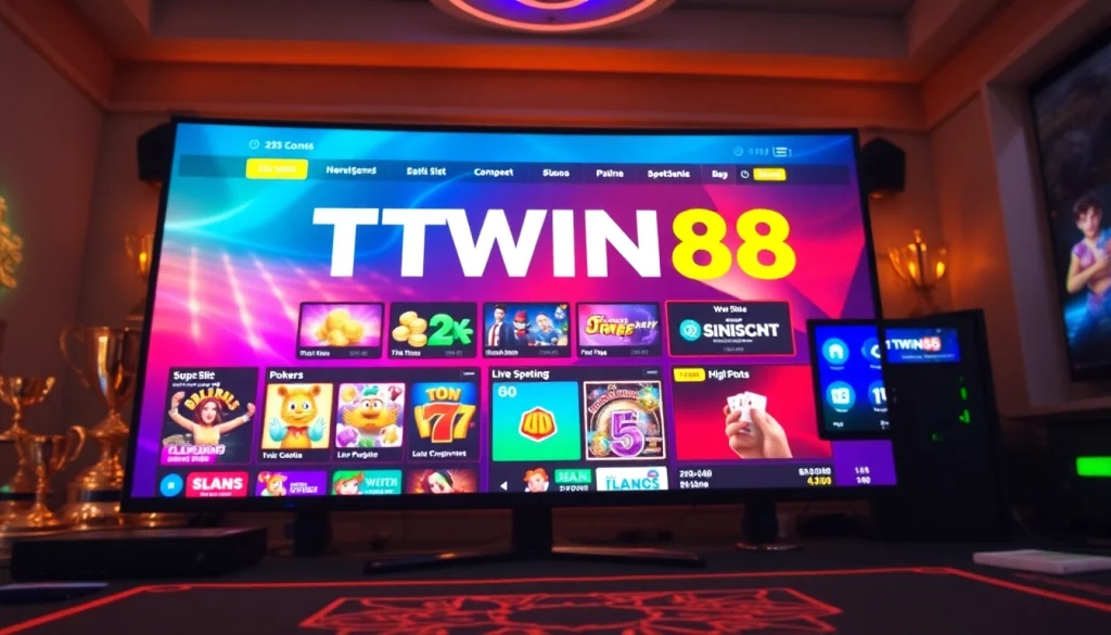 The cổng game twin68 interface highlighting popular games in a vibrant and dynamic online gaming environment.