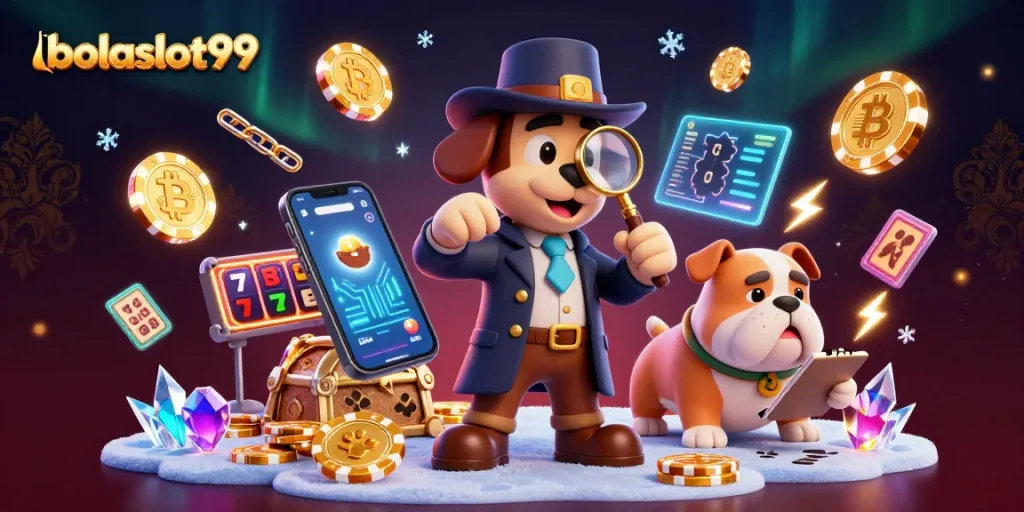 Engage with bolaslot99 as a detective duo uncovers casino treasure in a vibrant slot scene.